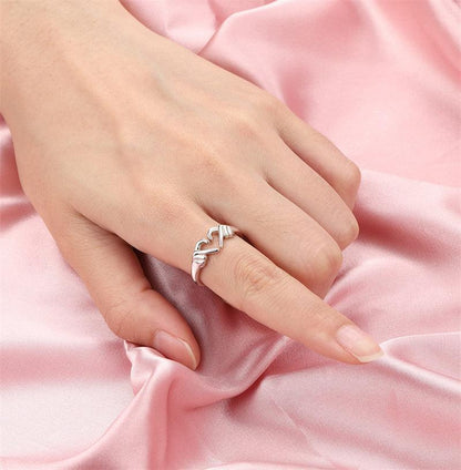 Cheky - Romantic Heart Hand Hug Fashion Ring For Women Couple Jewelry Silver Color Punk Gesture Wedding Men Finger Accessories Gifts