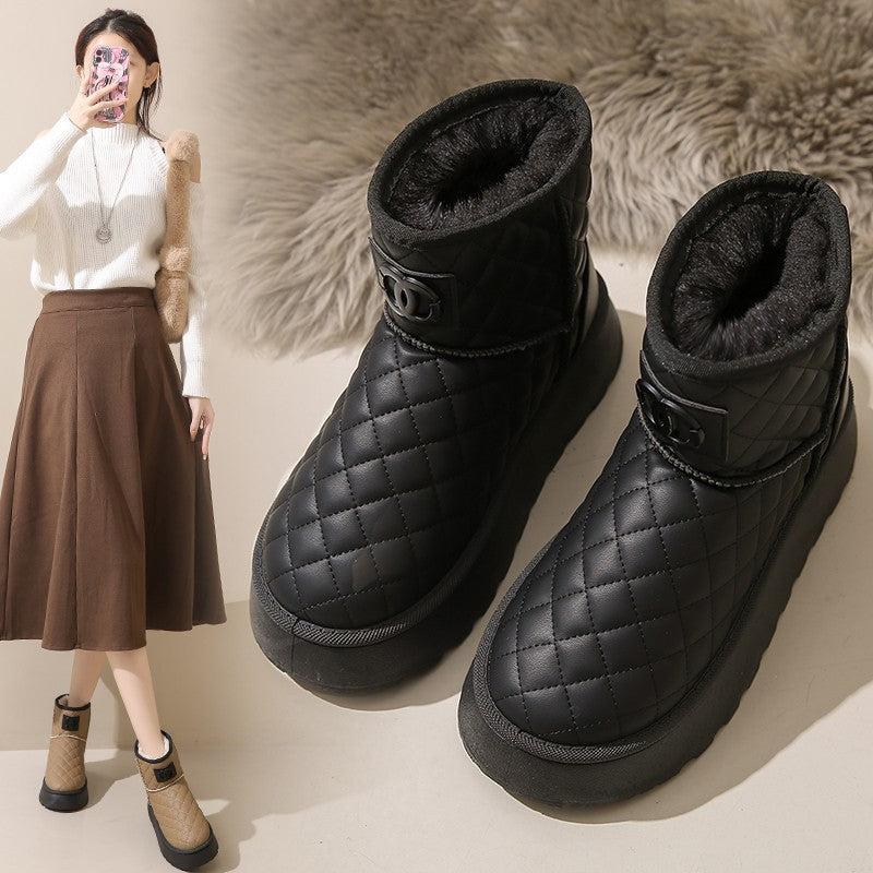 Cheky - Women's Thickened Fleece Plus Size Winter Fashion Boots