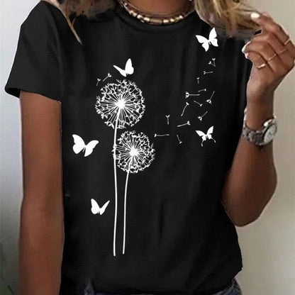 Cheky - Printed T-shirt Casual Tops For Women