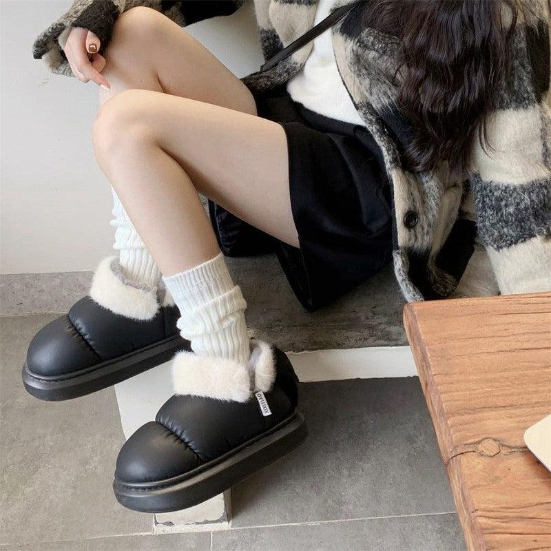 Cheky - Winter Cute Bow Warm With Velvet Men And Women Creativity New Waterproof Bootie