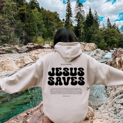 Cheky - Jesus Saves Hoodie Bible Verses Appear Church Sweater