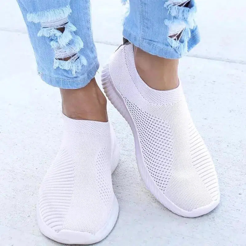 Cheky - Women Flat Slip on White Shoes Woman Lightweight White Sneakers Summer Autumn Casual Chaussures Femme Basket Flats Shoes