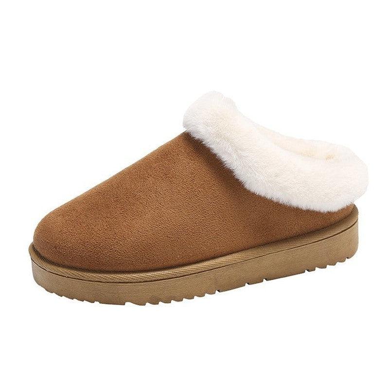 Cheky - Women Winter New Round Head Leisure Slip-onPlus Size Cotton Shoes