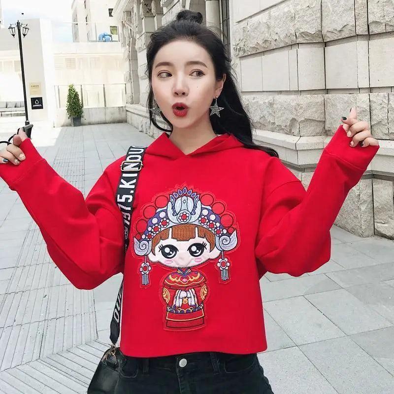 Cheky - Cartoon anime Hong Kong flavor Harajuku bf print sweater