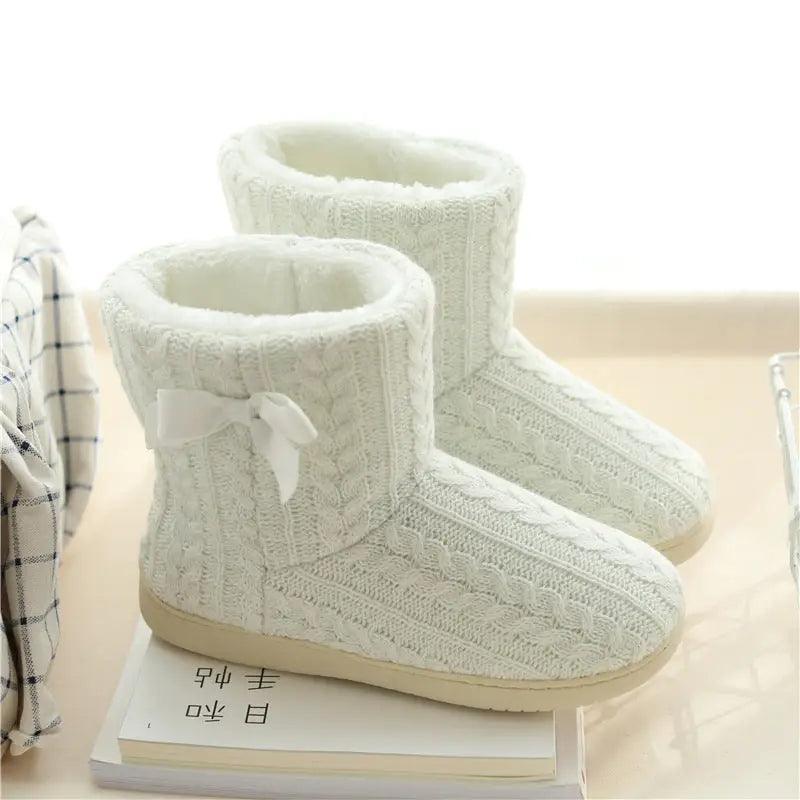 Cheky - Cotton slippers women plus velvet inner bag with high-top boots