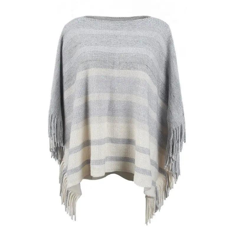 Cheky - Europe And America Cross Border Off-neck Tassel Shawl For Women