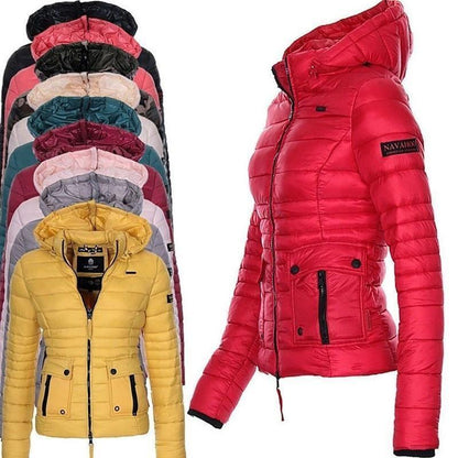 Cheky - Jackets for Women Winter Red Coat Motorcycle