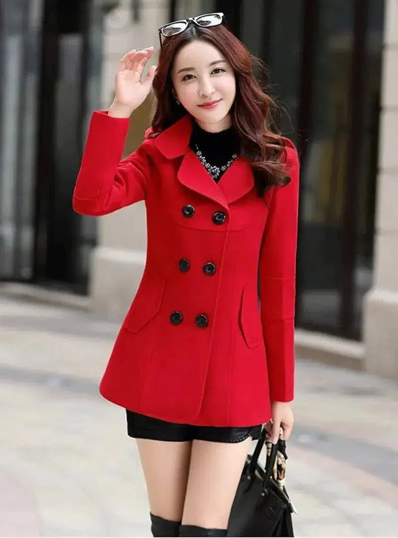 Cheky - Ladies Autumn Casual Woolen Coat