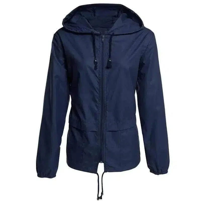 Cheky - Raincoat Zipper Hooded Lightweight Outdoor Jacket Thin