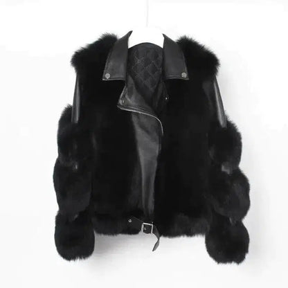 Cheky - Real fur grass motorcycle fox coat