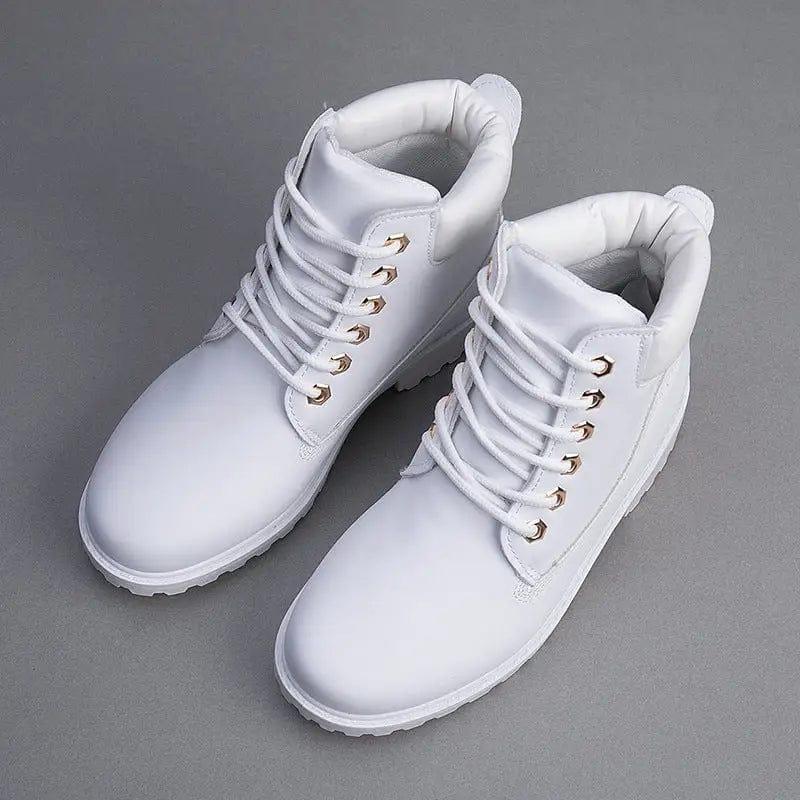 Cheky - Short white Martin boots women tooling rhubarb boots