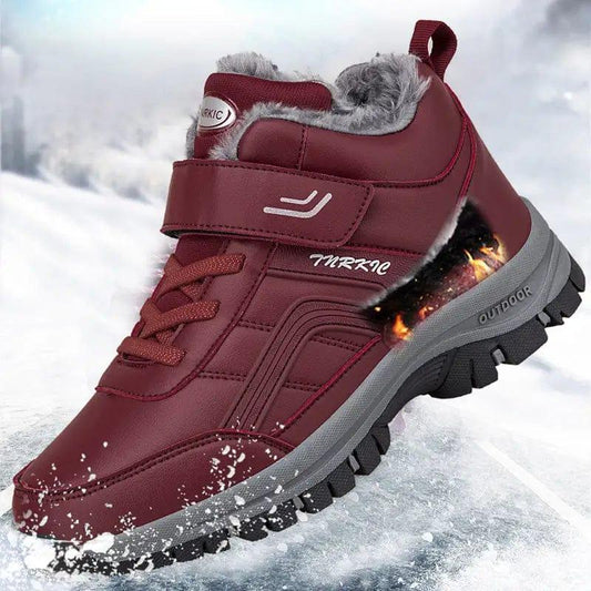 Cheky - Winter Boots Women Men Warm Plush Velcro Snow Boots Climbing Hiking Shoes