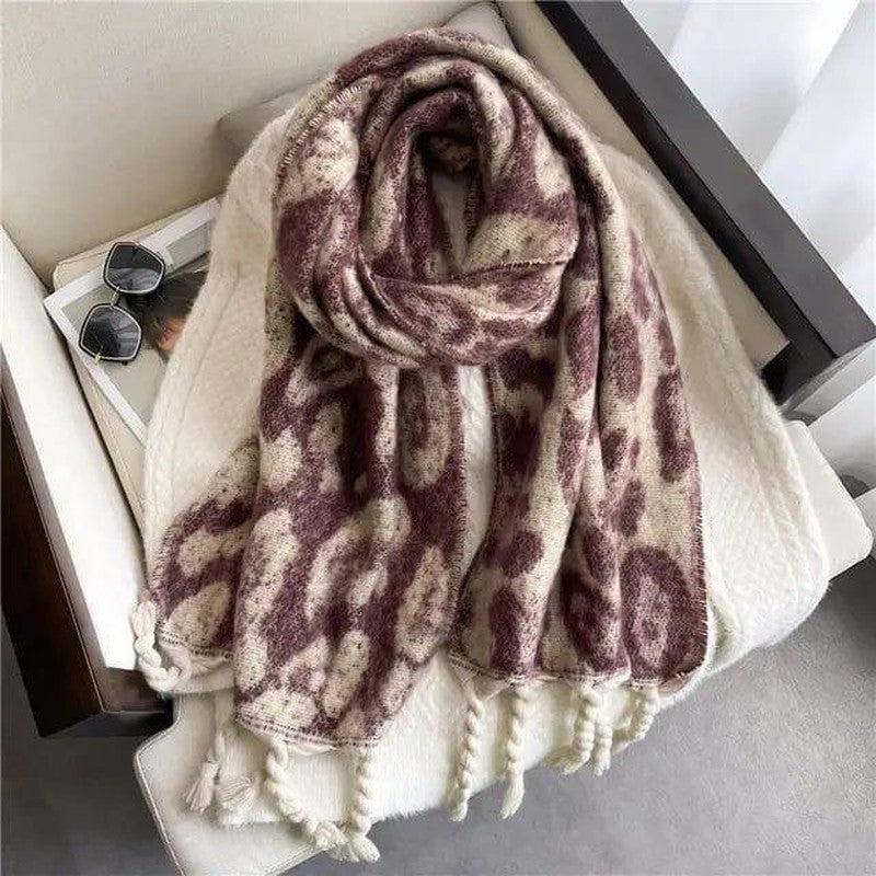 Cheky - Winter Scarf Women Cashmere Warm Pashmina Solid Female Scarv