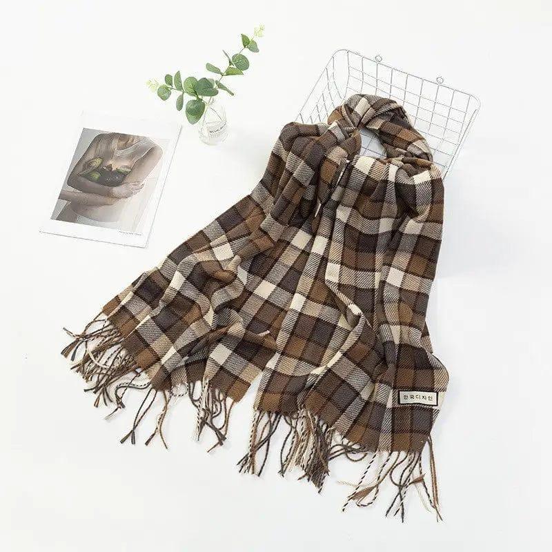 Cheky - Women's Fashion Casual Cashmere Plaid Scarf