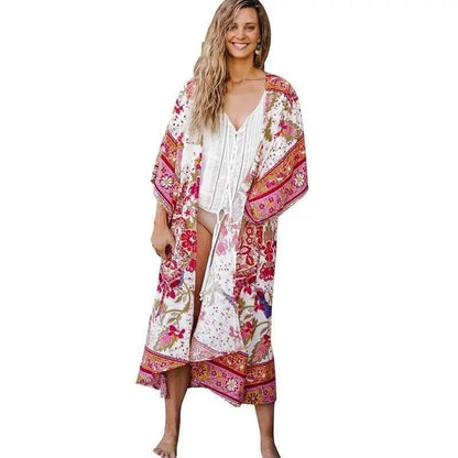 Cheky - women's Loose Short Sleeve Bohemian Cape Sunscreen